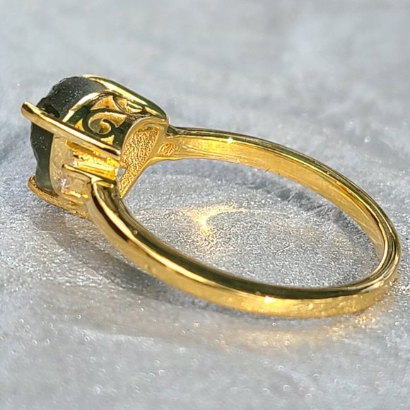 Moldavite ring size 8-Moldavite jewelry - Picture 7 of 9